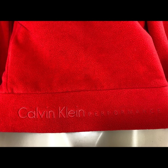 Calvin Klein Women Red Performance Full Zip Fleece Jacket L - Picture 6 of 6